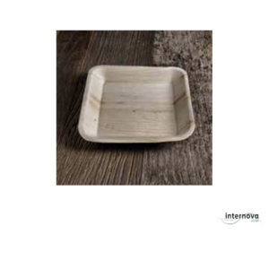 25 PIATTI FOGLIE DI PALMA QUADRATI 24X24